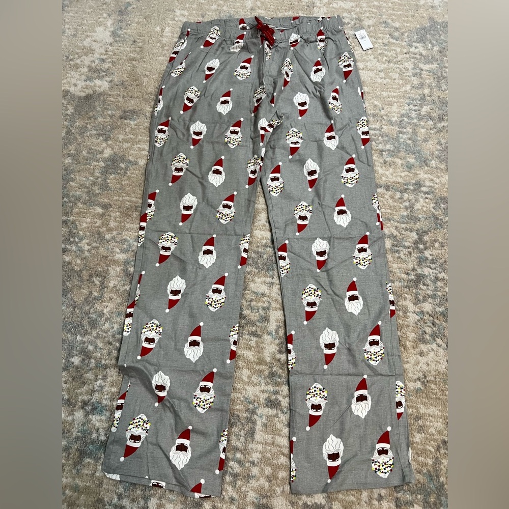 Old Navy Black Santa Pajama Pants Large Tall New